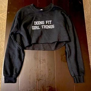 Doing Fit Girl Things Crop Pullover